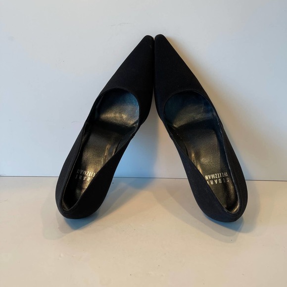 Stuart Weitzman Black Fabric High Heel Pumps Size 6M - Picture 5 of 8